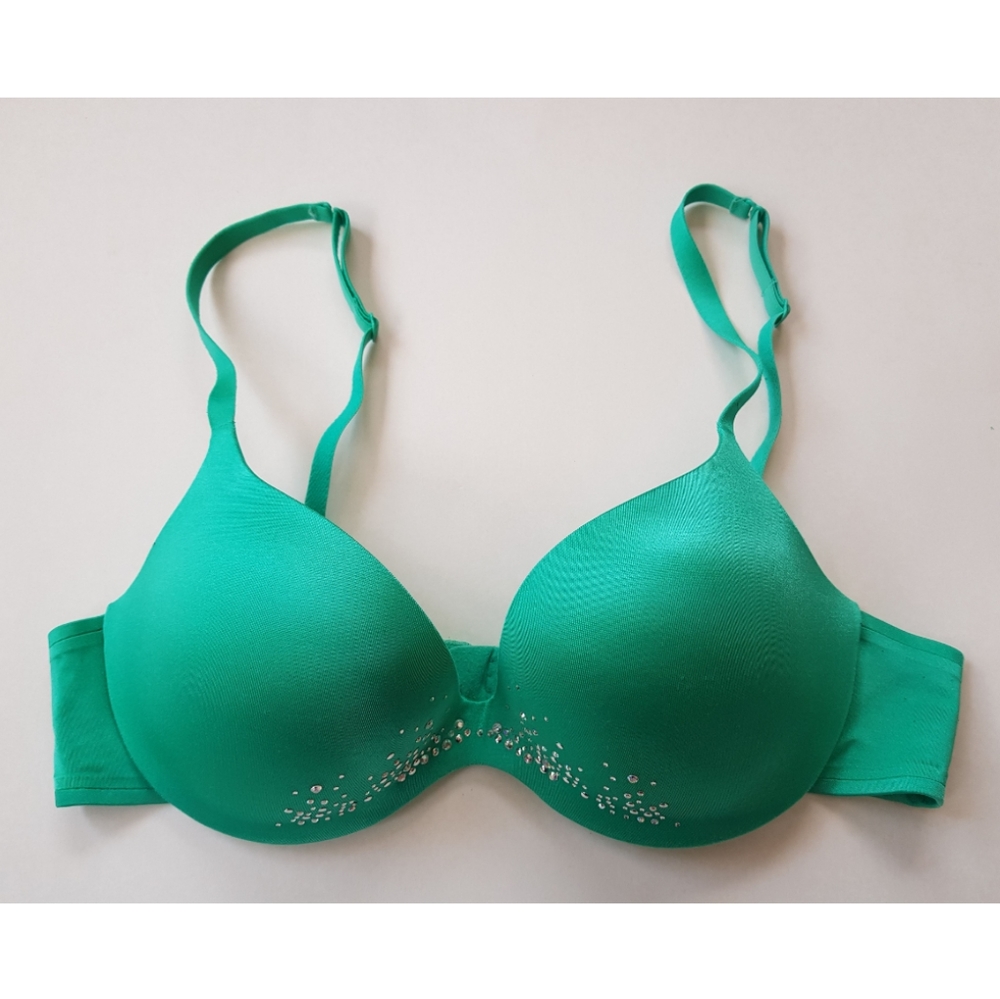 La Senza Green Rhinestone Push-up Bra